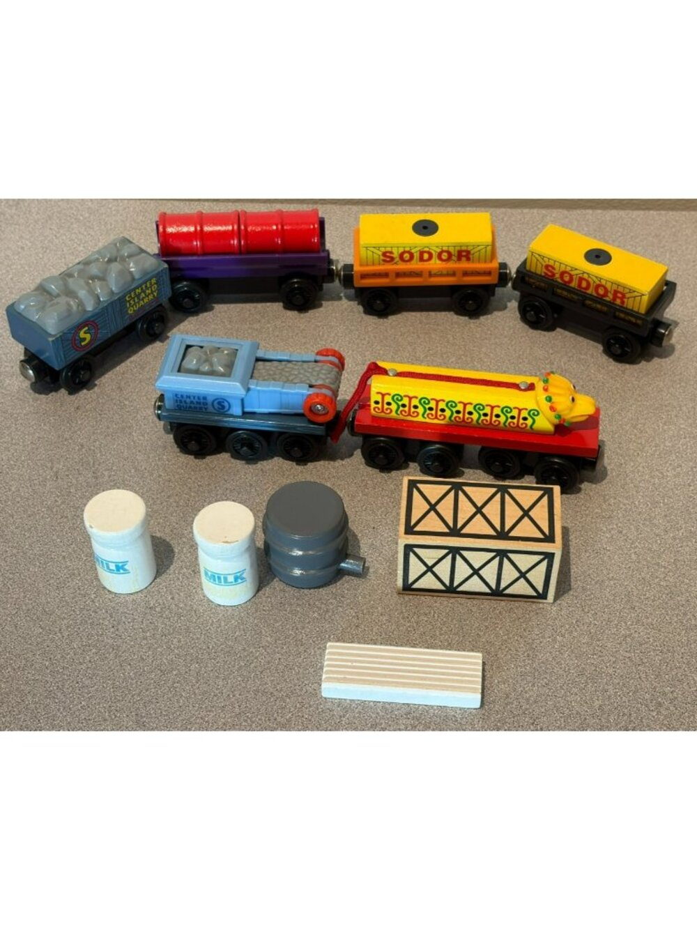 Thomas And Friends Train Lot 6 Box Cars Chinese Dragon Wooden Wood + xtras